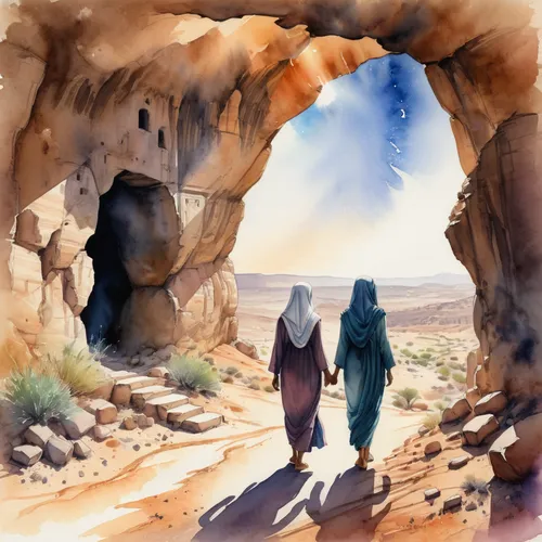 al siq canyon,qumran caves,empty tomb,timna park,watercolor background,bedouin,watercolour frame,judaean desert,dead sea scroll,arabic background,watercolor painting,qumran,north african bristle ends,jordan tours,the limestone cave entrance,water color,desert landscape,genesis land in jerusalem,libyan desert,caravanserai,Illustration,Paper based,Paper Based 25