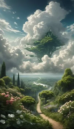 fantasy landscape,alfheim,fantasy picture,gondolin,landscape background,fairy world,Conceptual Art,Fantasy,Fantasy 11