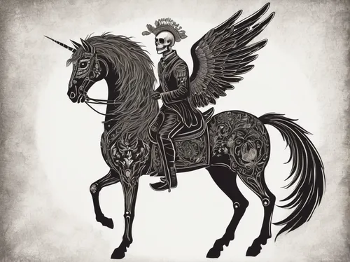 bronze horseman,horseman,pegasus,griffon bruxellois,horseback,tyrion lannister,black angel,man and horses,equestrian,napoleon iii style,black horse,king of the ravens,hobbyhorse,sanji,fawkes,hans christian andersen,weehl horse,marcus aurelius,lucifer,gunfighter,Illustration,Black and White,Black and White 27