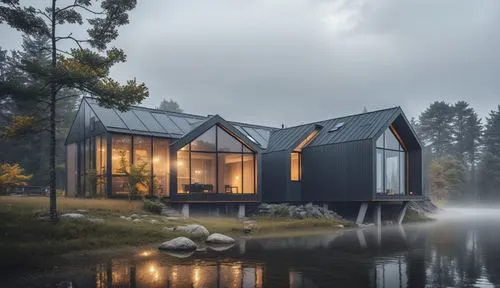 house by the water,house in the forest,house with lake,the cabin in the mountains,forest house,floating huts,small cabin,inverted cottage,snohetta,summer cottage,house in the mountains,timber house,ho