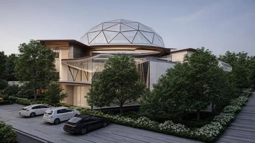 roof domes,eco hotel,planetarium,musical dome,sky space concept,observatory,sky apartment,futuristic architecture,solar cell base,cubic house,roof landscape,bee-dome,outdoor structure,futuristic art museum,roof garden,dome roof,earth station,dome,eco-construction,roof terrace,Architecture,Commercial Residential,Modern,Geometric Harmony