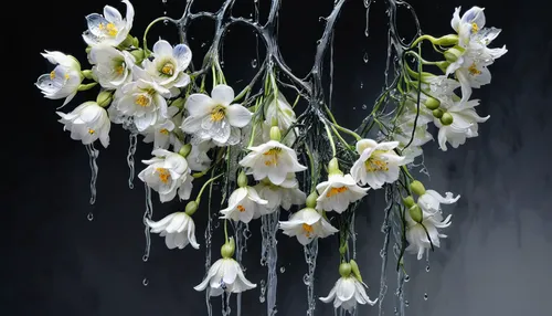 freesias,avalanche lily,easter lilies,madonna lily,jonquils,lilium candidum,flower water,jasmin-solanum,flower garland,water flower,water-the sword lily,jasminum,night scented jasmine,white flowers,white lily,luminous garland,lily of the valley,dicentra white,dendrobium,narcissus,Photography,Artistic Photography,Artistic Photography 02