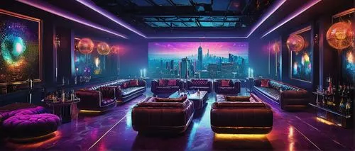 spaceship interior,ufo interior,nightclub,movie theater,sky space concept,movie theatre,spaceland,futuristic landscape,cinema seat,lounges,game room,great room,piano bar,spaceport,livingroom,futurist,cinema,futuristic,cantina,lounge,Illustration,Realistic Fantasy,Realistic Fantasy 18