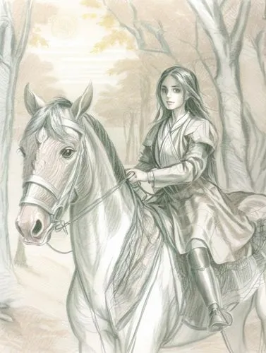 a woman from England in a lovely sporty pose holding horse,a drawing of a girl riding a horse,glorfindel,finrod,fingolfin,noldor,faramir,seregil