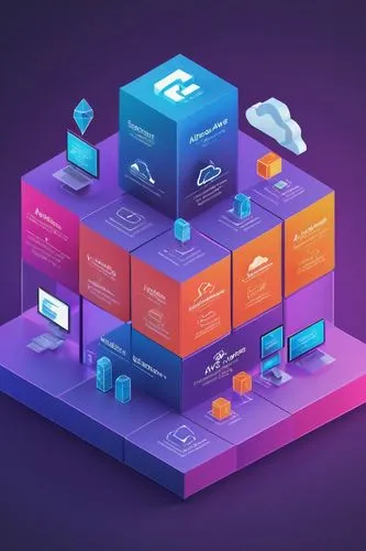 AWS EKS architecture diagram, detailed illustration, 3D rendering, bright colors, futuristic tone, cloud computing concept, scalable infrastructure, high-performance computing, container orchestration