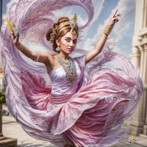 cinderella,rapunzel,ballerina,radha,tiana,quinceañera,ethnic dancer,hare krishna,elsa,dancer,ballerina girl,rosa 'the fairy,rococo,arabesque,baroque angel,la violetta,fairy peacock,gracefulness,vaness