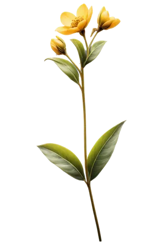 Yellow petals, dark center, tall stem, green leaves, bright sunshine, soft focus, shallow depth of field, warm color tone, 3/4 composition, close-up shot, detailed texture, realistic rendering.,flower