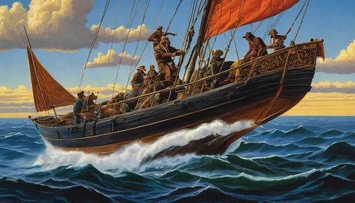 sea sailing ship,trireme,longship,inflation of sail,caravel,viking ship,galleon,galleon ship,full-rigged ship,sail ship,two-handled sauceboat,scarlet sail,sloop-of-war,sea fantasy,sailing ship,pirate ship,seafaring,barquentine,viking ships,mayflower,Conceptual Art,Daily,Daily 33