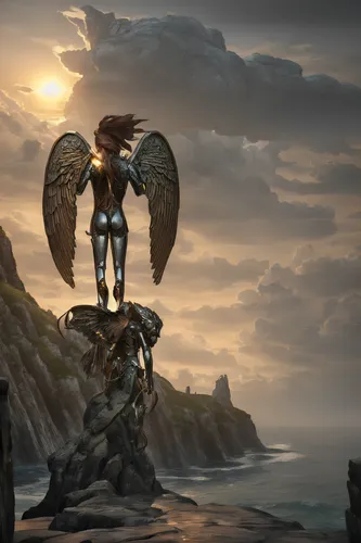 garuda,harpy,skylander giants,stone angel,digital compositing,winged,gryphon,winged heart,sphinx pinastri,patung garuda,heroic fantasy,sea god,griffin,wind warrior,guardian angel,fantasy picture,griffon bruxellois,wings,rapanui,fallen angel