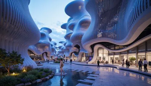 morphosis,the dubai mall entrance,futuristic architecture,masdar,heatherwick,futuristic art museum,hammerson,dongdaemun,hongdan center,bjarke,esteqlal,bullring,kunshan,sanlitun,chengdu,songdo,mall of indonesia,tianjin,costanera center,zeil