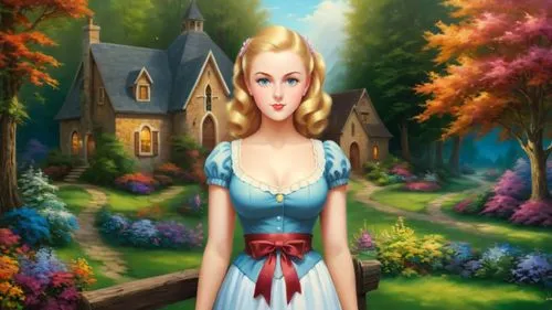 fairy tale character,dorthy,storybook character,fairytale characters,alice in wonderland,gretel,eilonwy,cendrillon,fairyland,fantasy picture,fairy queen,faires,doll dress,housemaid,princess anna,fanta