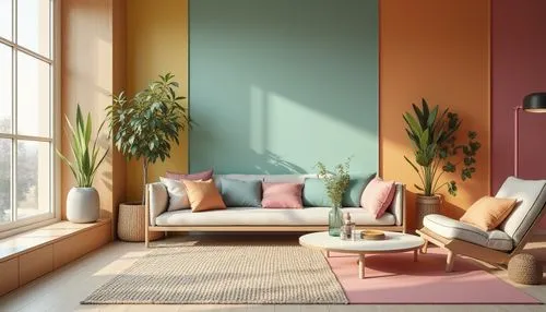 gold-pink earthy colors,apartment lounge,modern decor,livingroom,living room,soft furniture,interior design,trend color,an apartment,furnishing,pastel colors,mahdavi,mid century modern,color palette,contemporary decor,color wall,sofa set,sitting room,modern room,pastels,Photography,General,Realistic