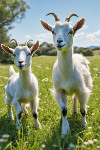 Create a playful poem describing the joyful leaps and bounds of young goats in a sunny meadow.,domestic goats,lambs,herd of goats,goats,baby sheep,ruminants,goatflower,dwarf sheep,two sheep,cameroon s