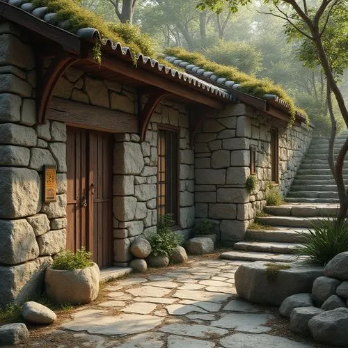 dojo,korean folk village,ryokan,asian architecture,japanese zen garden,mountain settlement,zen garden,teahouse,japanese garden,japanese shrine,ryokans,pathway,gudeok,hanok,wuyuan,chuseok,tianxia,koreana,home landscape,japanese garden ornament,Photography,General,Realistic