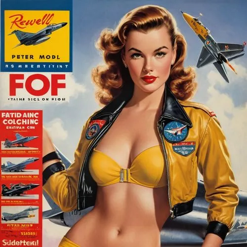 northrop f-89 scorpion,retro women,magazine cover,boeing b-50 superfortress,boeing b-17 flying fortress,pin ups,tail fins,retro woman,model years 1960-63,edsel citation,retro pin up girls,retro pin up girl,fifties records,convair b-58 hustler,model aircraft,edsel corsair,grumman f9f panther,advertisement,supersonic fighter,model kit,Photography,General,Commercial