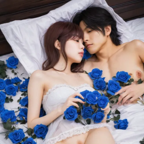 blue rose,the sleeping rose,sleeping rose,blue pillow,romantic scene,with roses,kimjongilia,blue moon rose,romance novel,reizei,gravure idol,kdrama,sonoda love live,cosplay image,blue petals,blue room