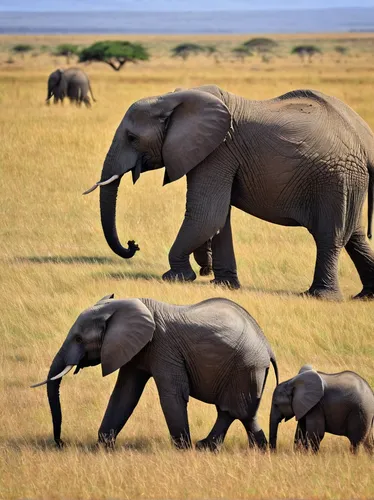 African_elephants_in_Maasai_Mara_National_Reserve_-_Kenya,elephant herd,african elephants,african elephant,african bush elephant,elephant tusks,baby elephants,elephants,tsavo,cartoon elephants,elephan