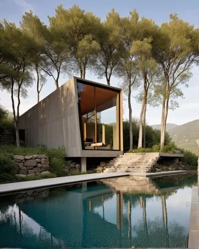 pool house,corten steel,summer house,dunes house,cubic house,lefay,Photography,General,Realistic