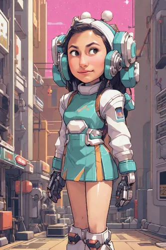 ying,kosmea,mech,vector girl,lady medic,marina,minibot,cyberpunk,owl background,hong,sujeonggwa,hk,bastion,korea,cyborg,korean,bukchon,game art,mecha,boba