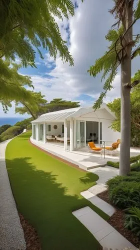 Coast bungalow ,landscape design sydney,landscape designers sydney,modern house,dunes house,mid century house,garden design sydney,smart house,modern architecture,golf lawn,grass roof,roof landscape,m