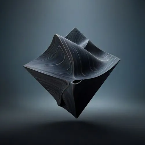 the cube of black paint in the dark,cube surface,folded paper,tetrahedra,tetrahedral,3d object,aluminosilicate