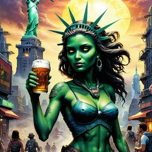 shadowpact,lady liberty,queen of liberty,gamora,troma,the statue of liberty,radebaugh,statue of liberty,green beer,incredible hulk,aoc,elphaba,mcniven,rasputina,barsoom,brubaker,outworld,barmaid,avenger hulk hero,norteamerica,Conceptual Art,Sci-Fi,Sci-Fi 20