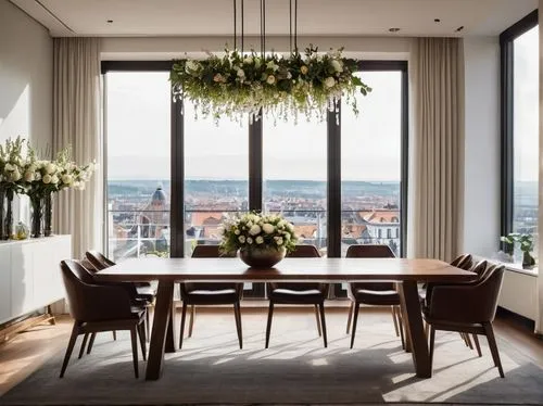 dining table,scandinavian style,dining room table,penthouses,dining room,table arrangement,tabletoppers,danish furniture,sky apartment,arkitekter,breakfast room,iittala,table setting,contemporary decor,kitchen table,tafel,danish room,modern decor,gaggenau,taillevent,Illustration,Abstract Fantasy,Abstract Fantasy 11