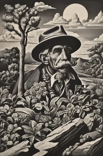 david bates,farmer in the woods,cool woodblock images,farmer,winemaker,pilgrim,hunting scene,farmworker,woodcut,threshing,john day,agriculture,pensioner,drover,forest workers,escher,gamekeeper,elderly man,grant wood,woodblock prints,Illustration,Abstract Fantasy,Abstract Fantasy 08