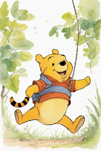 swinging,golden swing,rope swing,swing,yogi,jump rope,edward lear,little bear,tight rope,children jump rope,rope jumping,tree swing,hanging swing,tarzan,strohbär,yellow raspberries,tigger,cute cartoon image,jumping rope,leap for joy,Illustration,Paper based,Paper Based 22