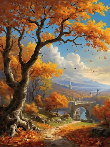 autumn landscape,autumn background,fall landscape,autumn scenery,robert duncanson,autumn tree,autumn idyll,landscape background,autumn mountains,autumn trees,autumn theme,fantasy landscape,autumn day,the autumn,round autumn frame,autumn frame,autumn forest,one autumn afternoon,autumn,autumn morning,Art,Classical Oil Painting,Classical Oil Painting 01