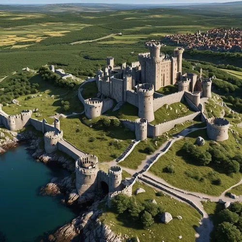 caernarvon,harlech,caernarfon,castletroy,golubac,brehon,medieval castle,castleguard,conwy,altena,aquitaine,royal castle of amboise,templar castle,bodiam,castlelike,bamburgh,castelbajac,moritzburg,castledawson,rattay,Photography,General,Realistic