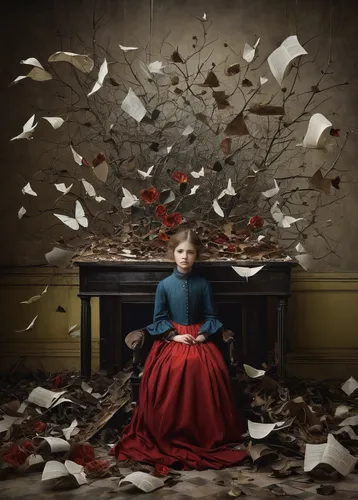 conceptual photography,child with a book,photo manipulation,little girl reading,love letter,children's fairy tale,child's diary,digital compositing,mystical portrait of a girl,fairy tale character,transience,photomanipulation,a letter,cloves schwindl inge,love letters,paper boat,women's novels,image manipulation,fairy tales,alice,Photography,Documentary Photography,Documentary Photography 29