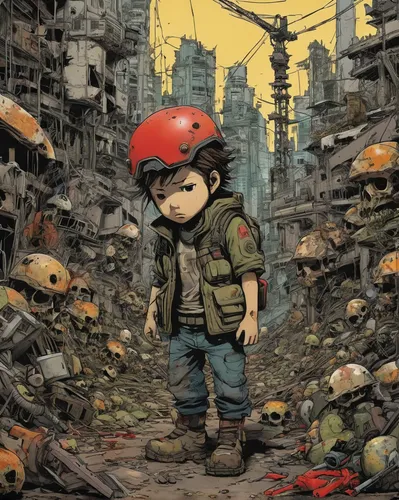 children of war,gunkanjima,post apocalyptic,lost in war,post-apocalypse,rubble,post-apocalyptic landscape,war correspondent,destroyed city,apocalyptic,hashima,warsaw uprising,world digital painting,world war,second world war,dystopian,stalingrad,building rubble,environmental destruction,no war,Conceptual Art,Graffiti Art,Graffiti Art 05