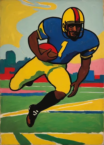 running back,oil on canvas,gridiron football,orlovsky,canadian football,sprint football,football player,jordan fields,cobb,pigskin,vincent van gough,indoor american football,jack roosevelt robinson,o'leary,sprinting,touch football (american),oil chalk,six-man football,bill woodruff,oil painting on canvas,Art,Artistic Painting,Artistic Painting 36