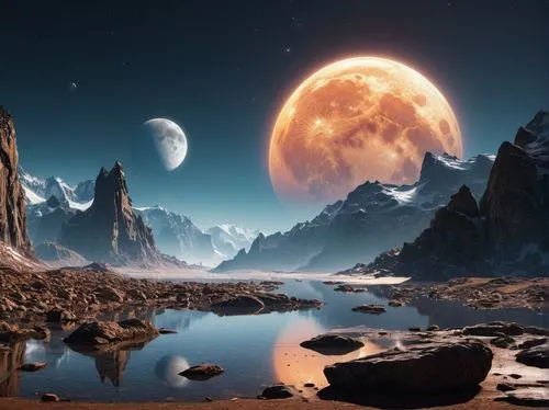 lunar landscape,moonscape,alien planet,moon and star background,alien world,moonscapes,Photography,General,Realistic