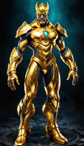 Superhero, reimagined from the ancient tale of King Midas, wields the power of transformation not as a curse but as a force for good. His suit, a pinnacle of alchemical prowess, harnesses the legendar