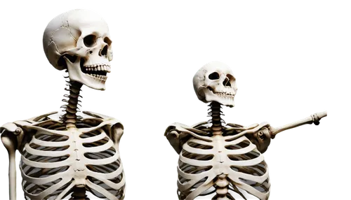 Skeleton, Halloween theme, bone structure, white skull, black eye sockets, bony fingers, spinal cord, ribcage, dramatic lighting, dark background, creepy atmosphere, close-up shot, high contrast, deta