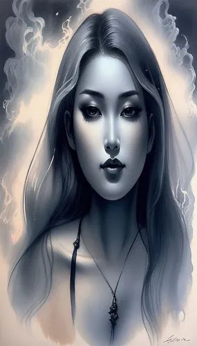 full nude very exotic and misty sky,a woman with long hair is shown in the dark,mystical portrait of a girl,fantasy portrait,krita,behenna,margaery,galadriel,zodiac sign libra,gothic portrait,margaira