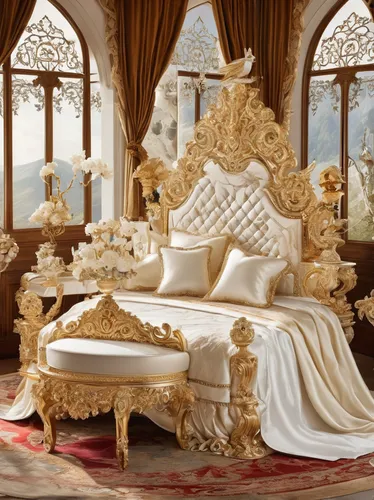 bridal suite,canopy bed,ornate room,bedding,rococo,whipped cream castle,four poster,the throne,bed linen,fairy tale castle,throne,luxurious,four-poster,gold stucco frame,luxury,baby bed,infant bed,baroque,luxury items,gold castle,Photography,Fashion Photography,Fashion Photography 04