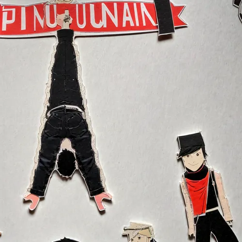 hanged man,handstand,flip (acrobatic),ninjas,headpins,axel jump,playmat,shuriken,b-boying,cutouts,cartoon ninja,shinigami,wall sticker,upside down,paper dolls,miniature figures,jumping jack,iaijutsu,jump,naruto