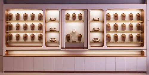 jewellery store display wall,a wall with two glass shelves holding pottery,wine bottle range,perfume bottles,perfumery,champagne bottles,wine rack,wine boxes,Photography,General,Realistic