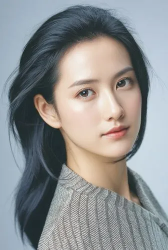 a close up po of a woman with long black hair,heungseon,korean drama,yifei,wanzhou,yingjie,haeju,Illustration,Japanese style,Japanese Style 11