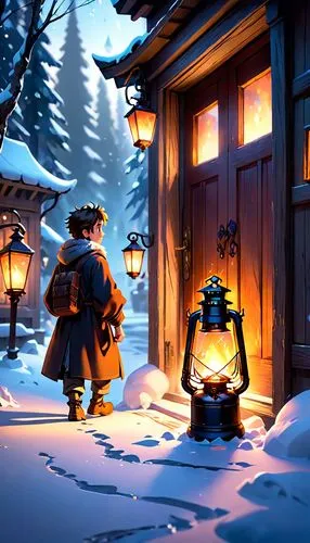 korean village snow,skotnikov,winter village,sungkyunkwan,lechuck,innkeeper,Anime,Anime,Cartoon