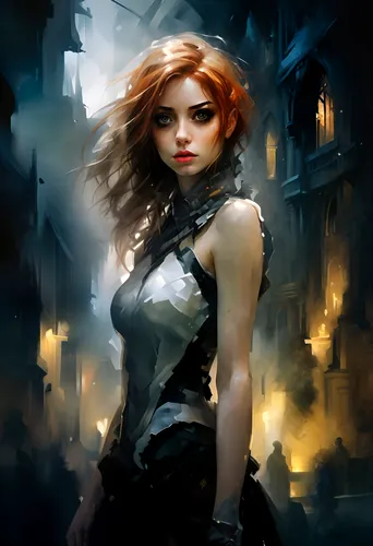 clary,romanoff,transistor,hermione,triss,fantasy portrait