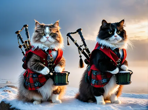 bagpipes,cat warrior,oktoberfest cats,pipe and drums,highlander,scottish,bagpipe,tartarstan,scottish smallpipes,highland games,scotch collie,cat european,scottish highlands,two cats,scotland,carolers,napoleon cat,scottish golf,kilt,norwegian forest cat,Photography,General,Fantasy