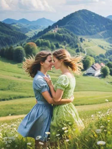 sound of music,meadow play,romantic scene,countrywomen,aaaa,wlw,Photography,Documentary Photography,Documentary Photography 14