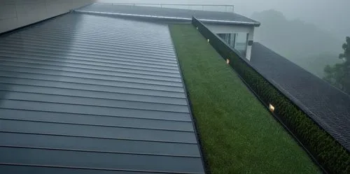 Heavy rain , hd , 4k, ultra realistic,roof landscape,turf roof,grass roof,flat roof,landscape design sydney,roof garden,foggy landscape,morning fog,rain gutter,walkway,landscape designers sydney,foggy