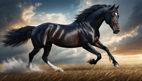 frison,black horse,arabian horse,skyhorse,equine,pegasys,equus,equidae,dream horse,pegaso,friesian,wild horse,belgian horse,lighthorse,pegasi,darkhorse,equato,cheval,beautiful horses,horse,Illustration,Realistic Fantasy,Realistic Fantasy 06