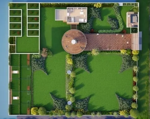 water pond,bird's-eye view,garden elevation,pool house,landscape plan,helipad,aerial shot,house with lake,view from above,landscape designers sydney,overhead view,large home,landscape design sydney,ov