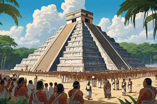  Game Scene, Wild angle view,tenochtitlan,chichen itza,kharut pyramid,tikal,eastern pyramid,aztecas,mayapan,mesoamerican,azteca,mastaba,pyramid,mesoamerica,mastabas,step pyramid,mesoamericans,nefernef